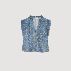 Sandro Paris Tops E Camisas-Top Estampado
