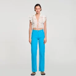 Sandro Paris Tops E Camisas-Top Recortado Com Babados