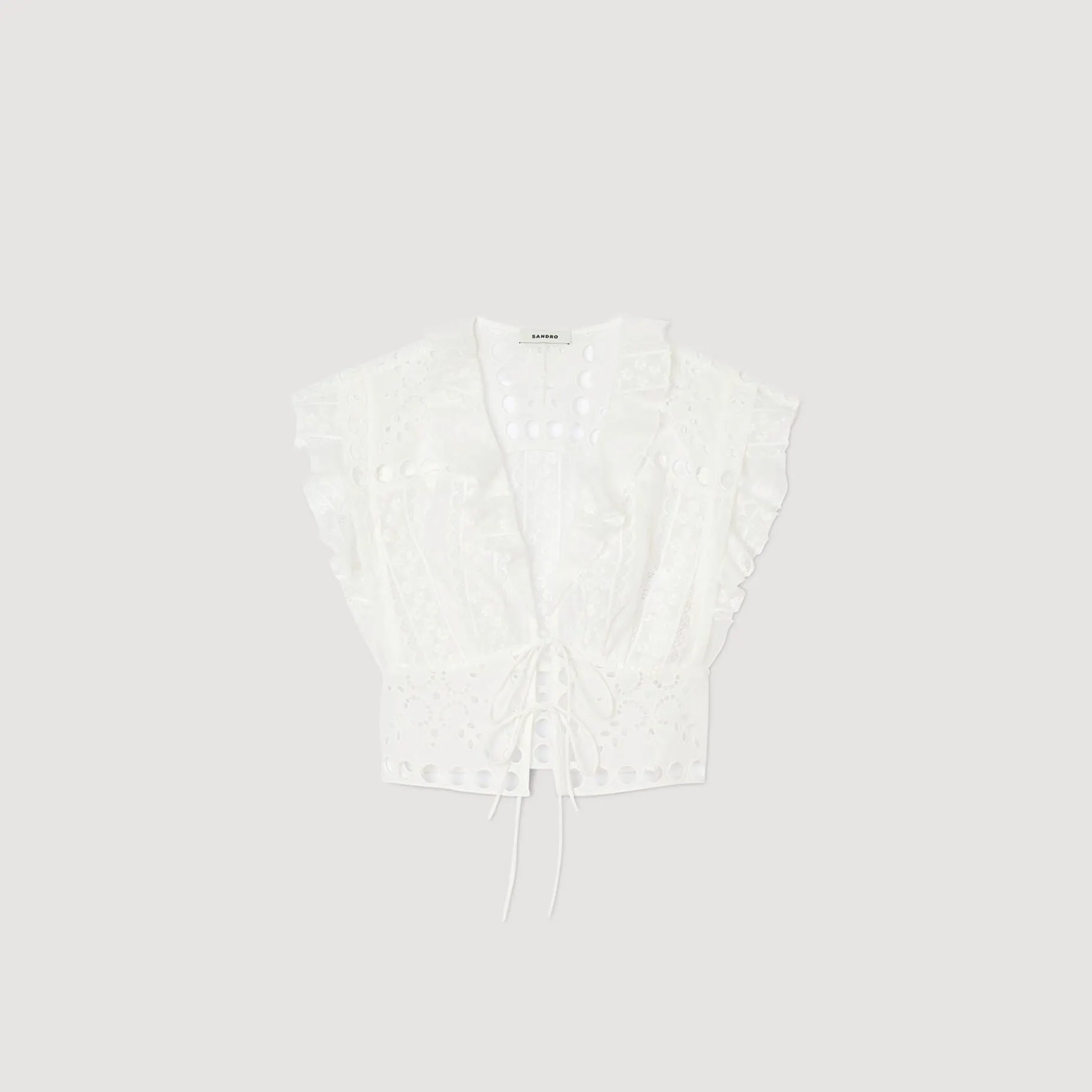 Sandro Paris Tops E Camisas-Top Recortado Com Babados