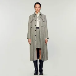 Sandro Paris Conjuntos-Trench Coat Houndstooth