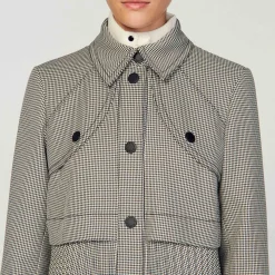 Sandro Paris Conjuntos-Trench Coat Houndstooth