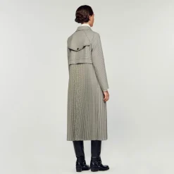 Sandro Paris Conjuntos-Trench Coat Houndstooth
