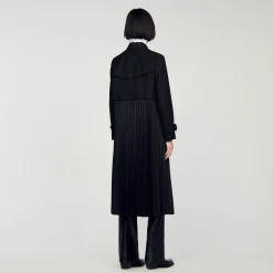 Sandro Paris Casacos-Trench Coat Plissado
