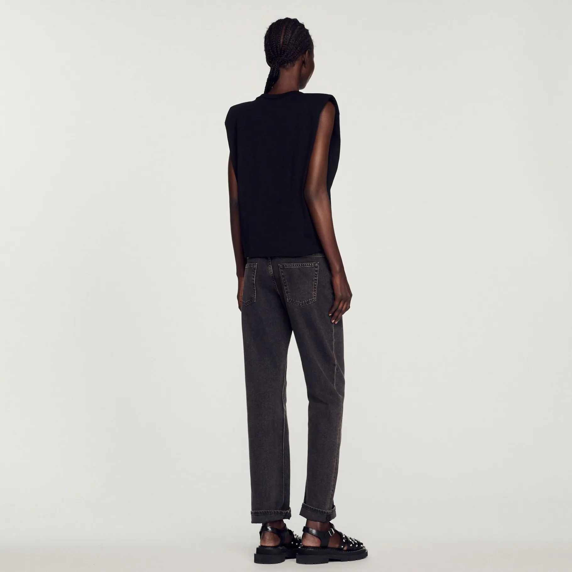 Sandro Paris Camisetas-T-Shirt Com Strass E Abertura De Gota