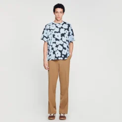 Sandro Paris Camisetas E Pólos-T-Shirt De Algodao Com Flores