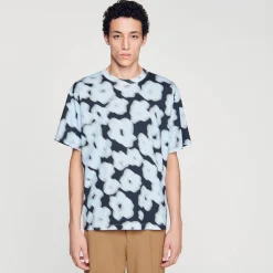 Sandro Paris Camisetas E Pólos-T-Shirt De Algodao Com Flores