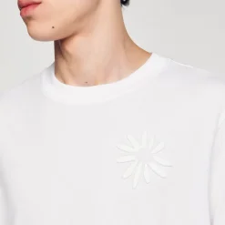 Sandro Paris Camisetas E Pólos-T-Shirt De Algodao Com Flor