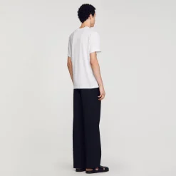 Sandro Paris Camisetas E Pólos-T-Shirt De Algodao Com Flor