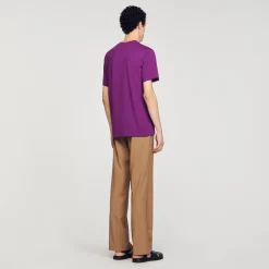 Sandro Paris Camisetas E Pólos-T-Shirt De Algodao Com Flor