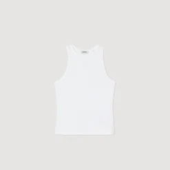 Sandro Paris Camisetas-T-Shirt Sem Mangas Com Bordado