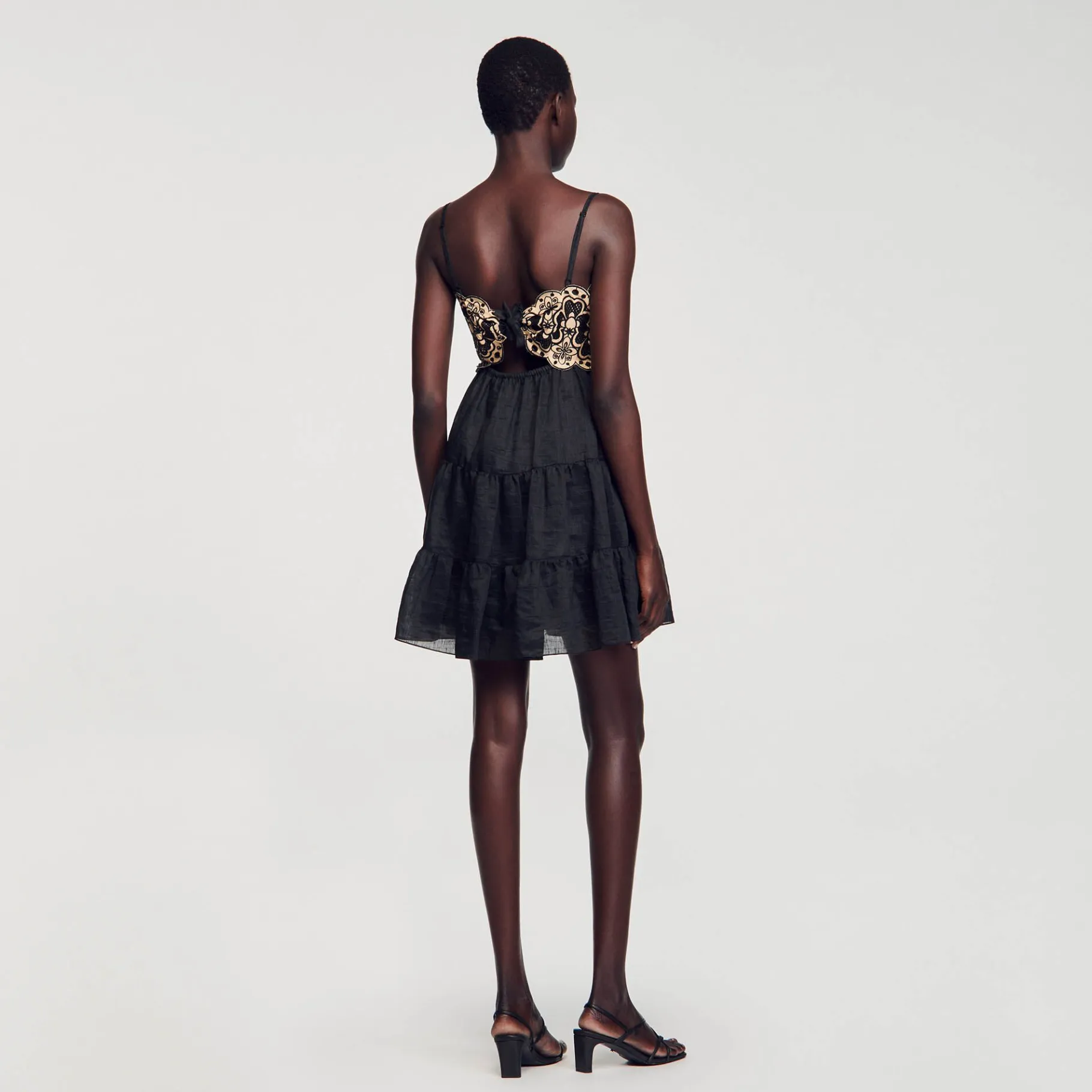 Sandro Paris Vestidos-Vestido Bordado Em Dois Tons