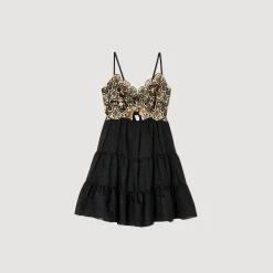 Sandro Paris Vestidos-Vestido Bordado Em Dois Tons