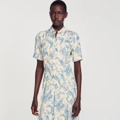 Sandro Paris Vestidos-Vestido Camisa Flor