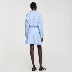 Sandro Paris Vestidos-Vestido Camisa Listrado Com No
