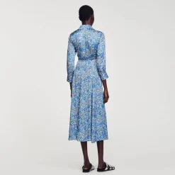 Sandro Paris Vestidos-Vestido Camisa Midi Com Flores