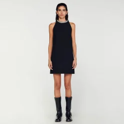 Sandro Paris Vestidos-Vestido Com Gola Com Joias
