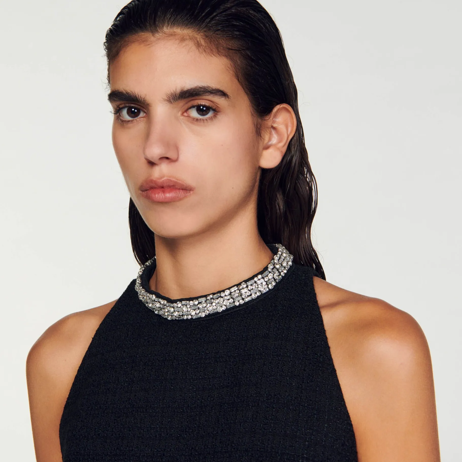 Sandro Paris Vestidos-Vestido Com Gola Com Joias