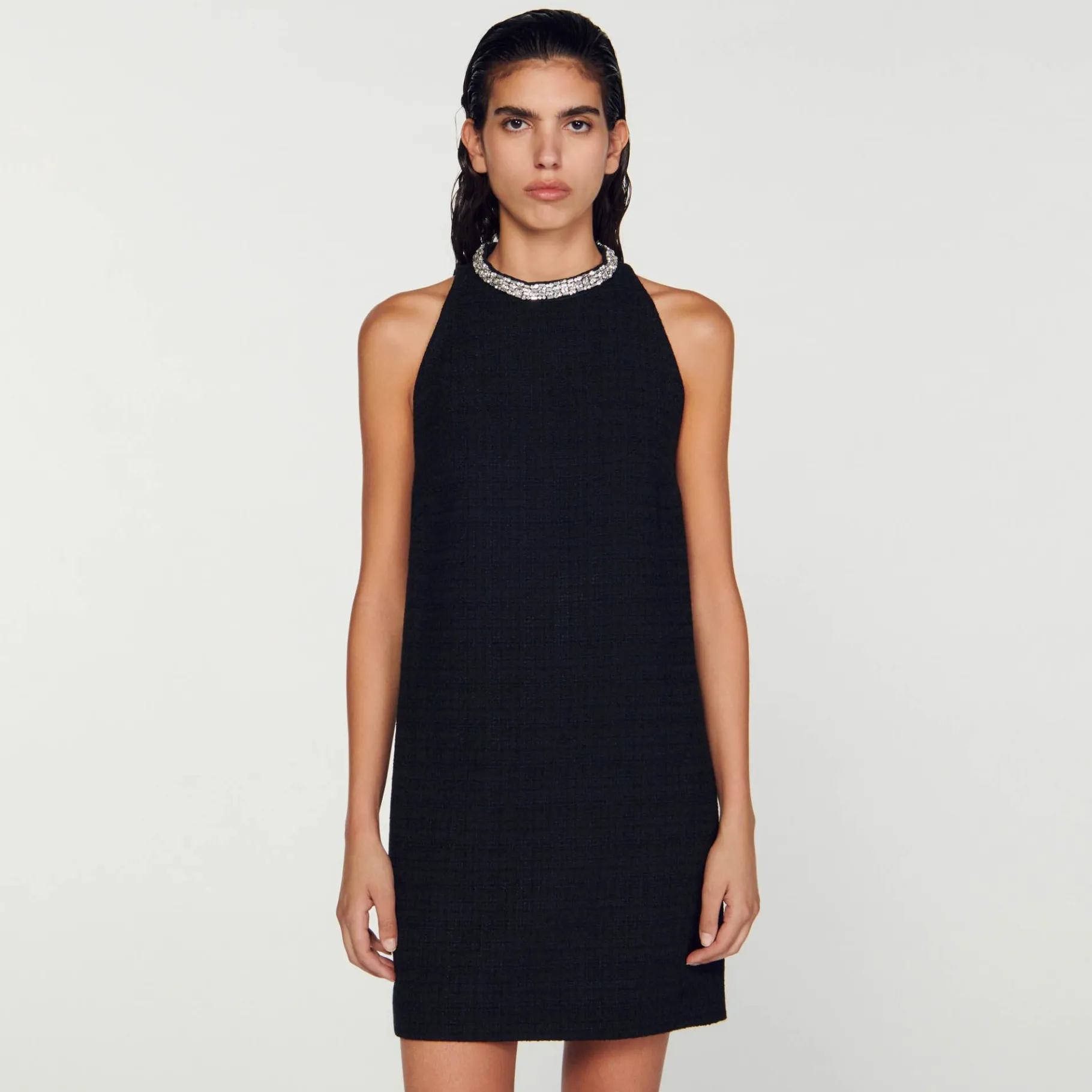 Sandro Paris Vestidos-Vestido Com Gola Com Joias