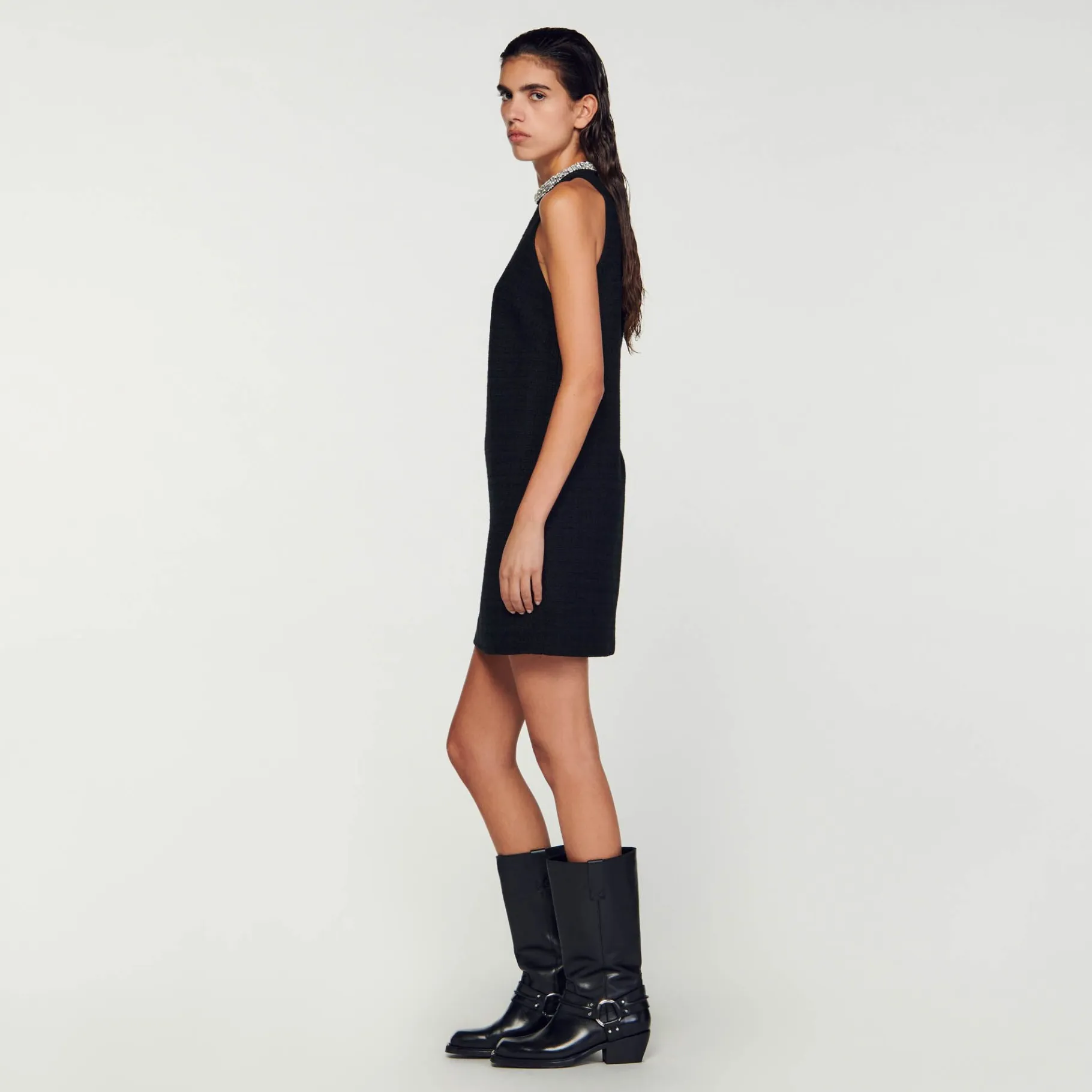 Sandro Paris Vestidos-Vestido Com Gola Com Joias