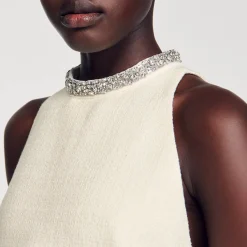 Sandro Paris Vestidos-Vestido Com Gola Com Joias