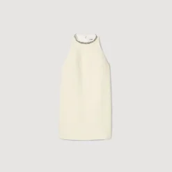 Sandro Paris Vestidos-Vestido Com Gola Com Joias