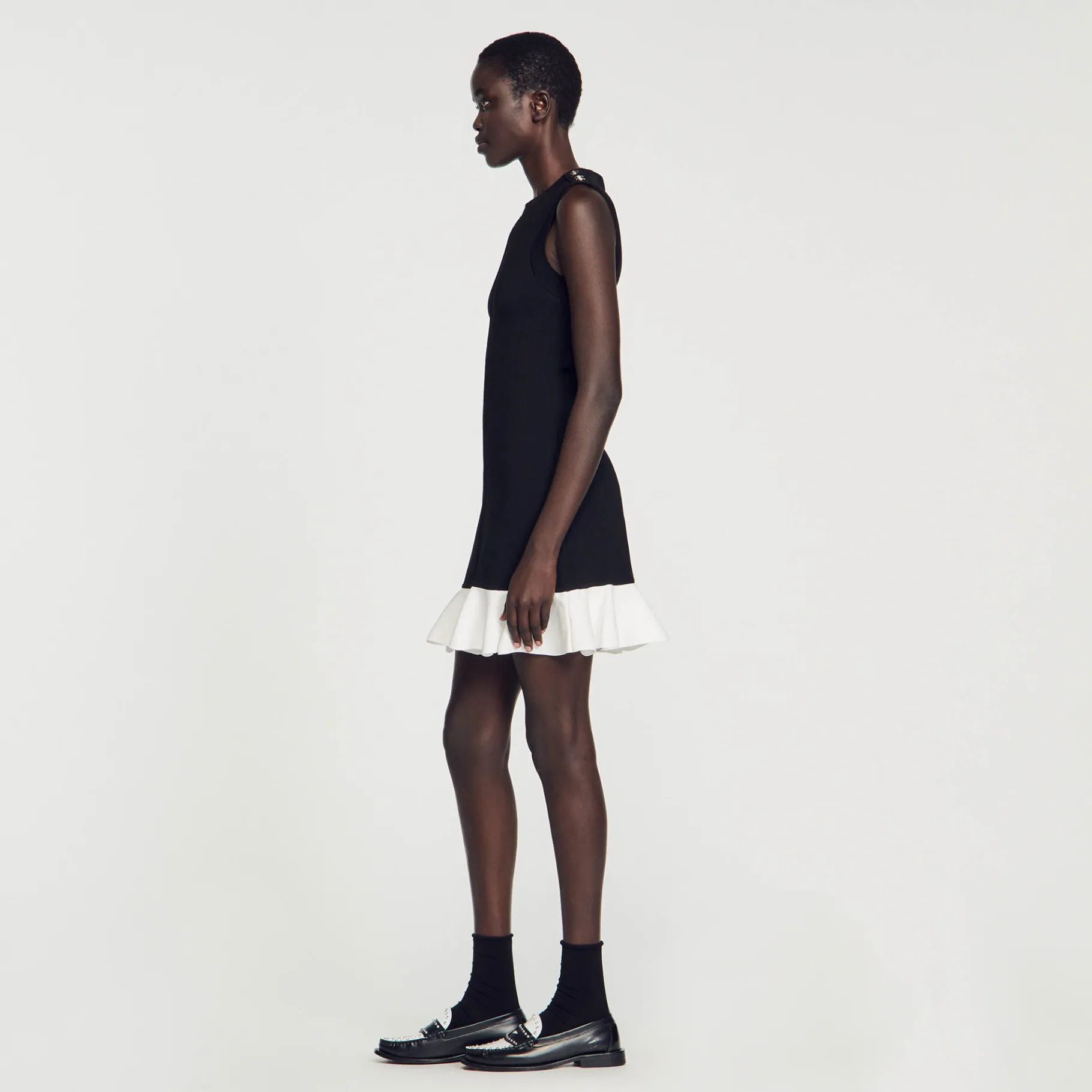 Sandro Paris Vestidos-Vestido Curto Bicolor