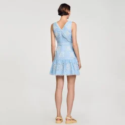 Sandro Paris Vestidos-Vestido Curto Com Bordado Ingles