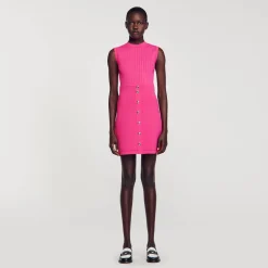 Sandro Paris Vestidos-Vestido Curto Com Botoes