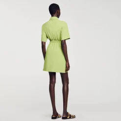 Sandro Paris Vestidos-Vestido Curto Com Botoes