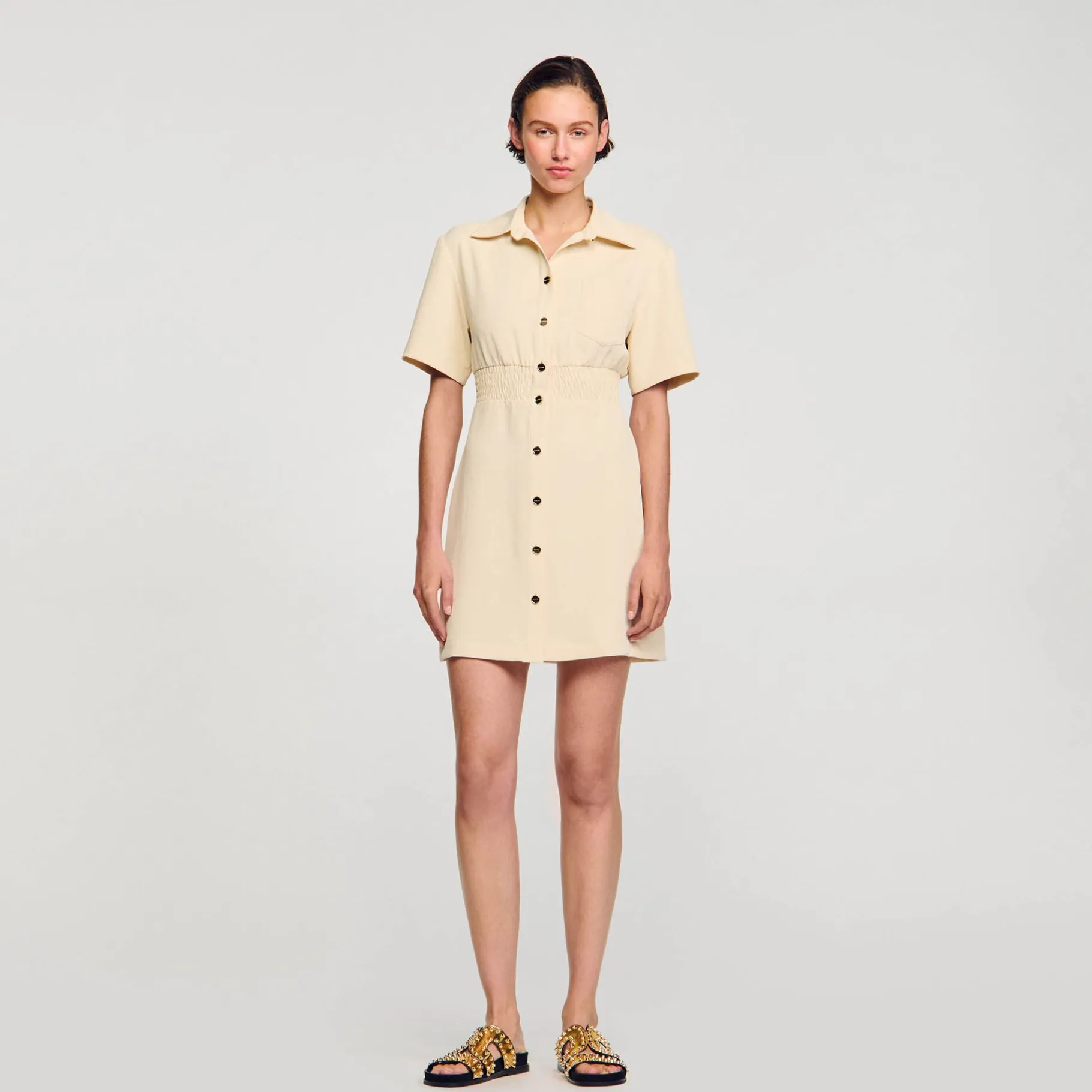 Sandro Paris Vestidos-Vestido Curto Com Botoes