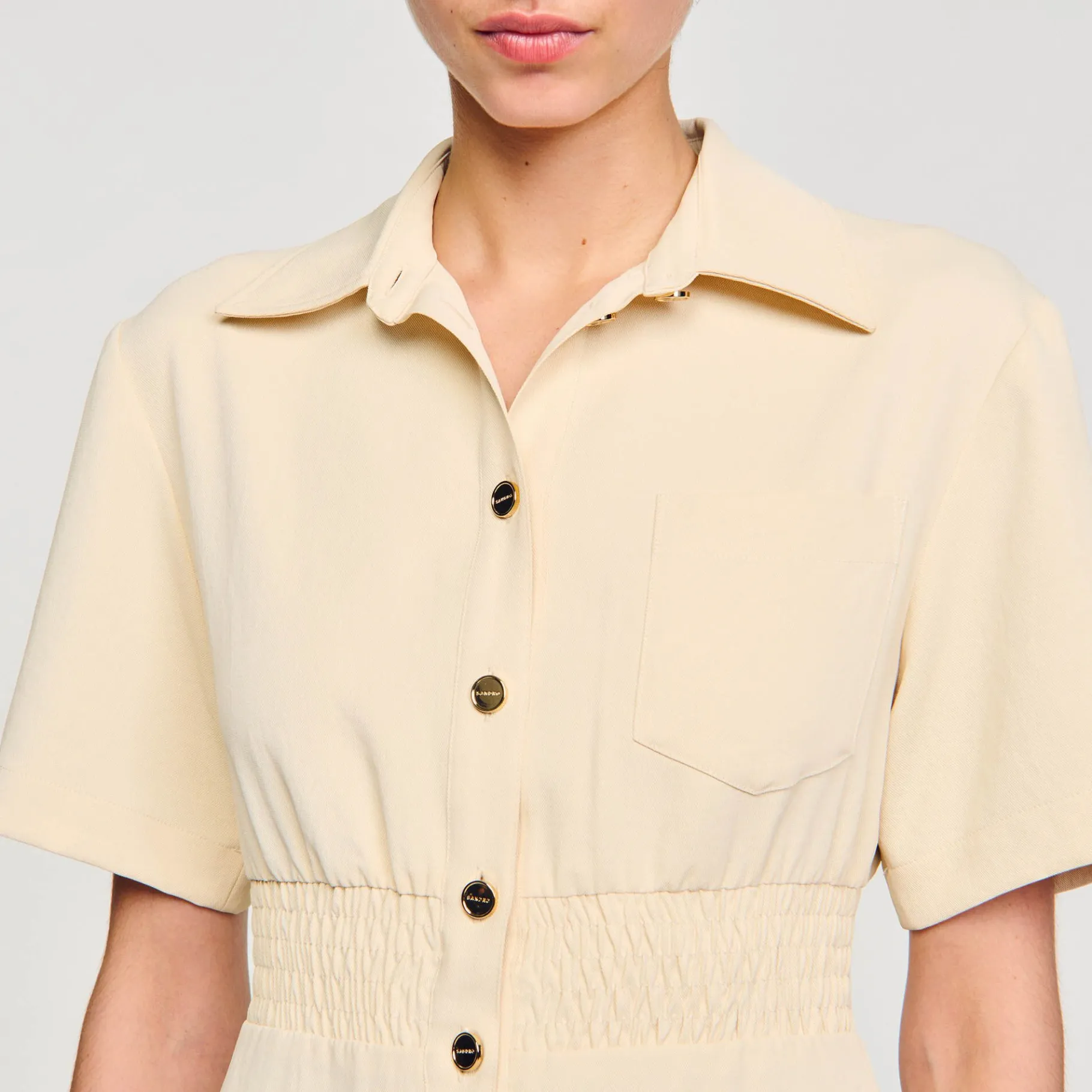 Sandro Paris Vestidos-Vestido Curto Com Botoes