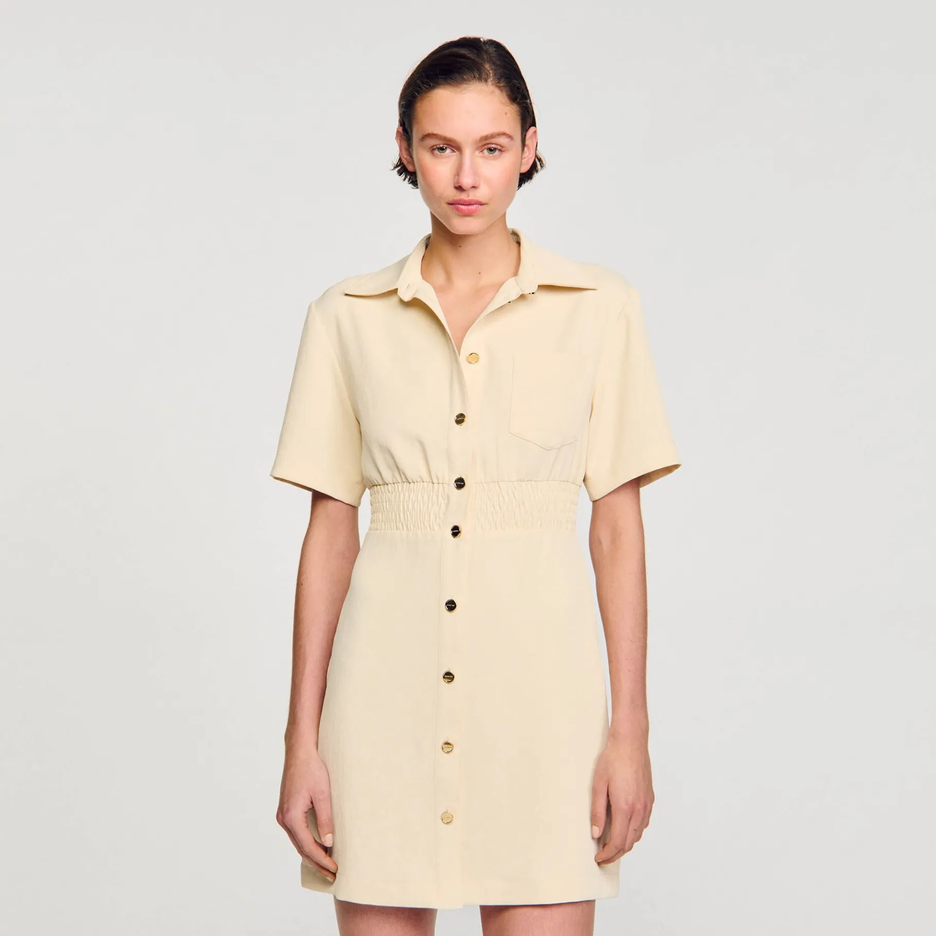 Sandro Paris Vestidos-Vestido Curto Com Botoes