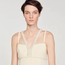 Sandro Paris Vestidos-Vestido Curto Com Detalhe De Perola