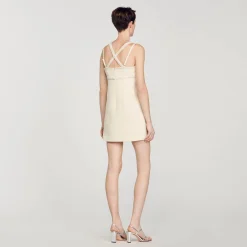 Sandro Paris Vestidos-Vestido Curto Com Detalhe De Perola