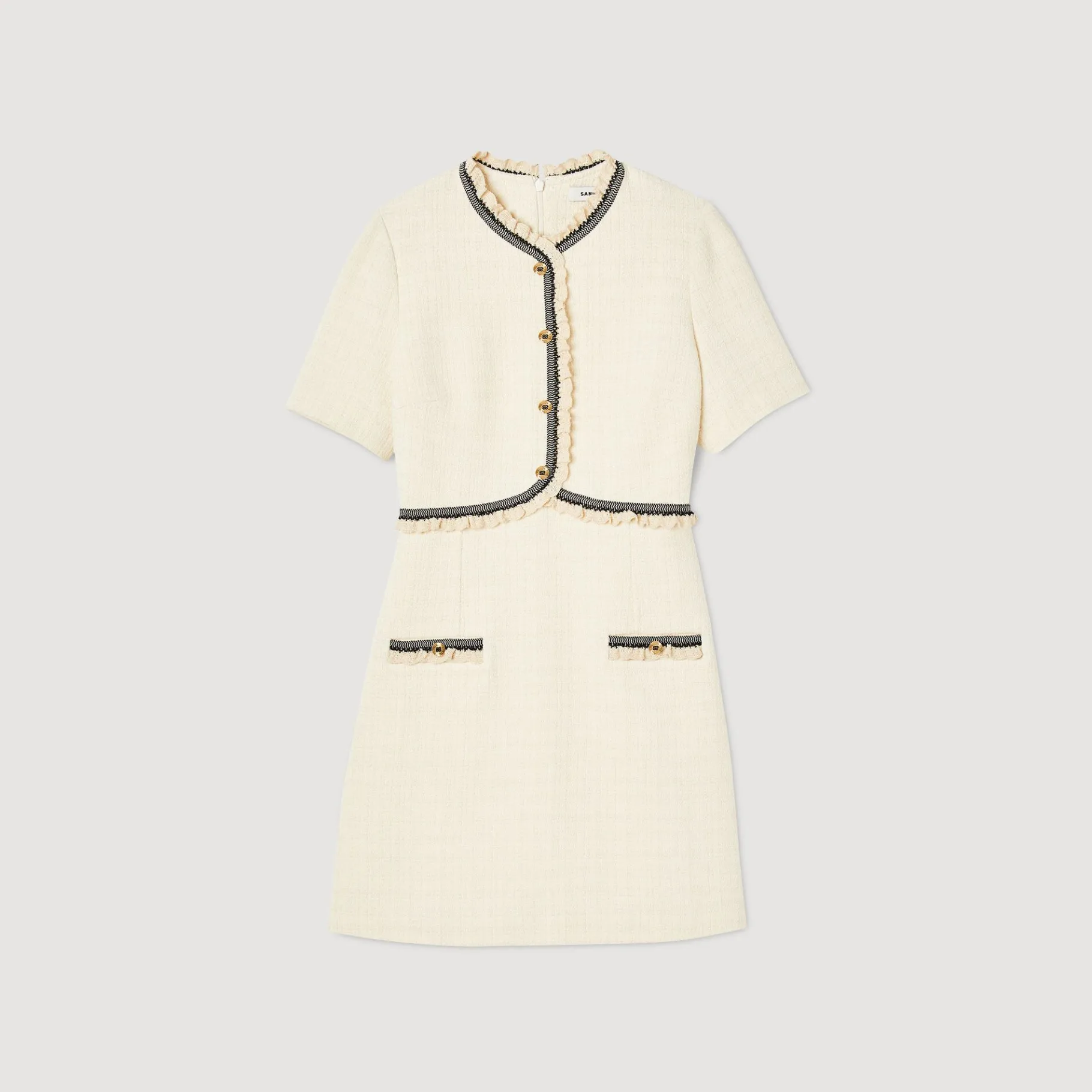 Sandro Paris Vestidos-Vestido Curto De Tweed