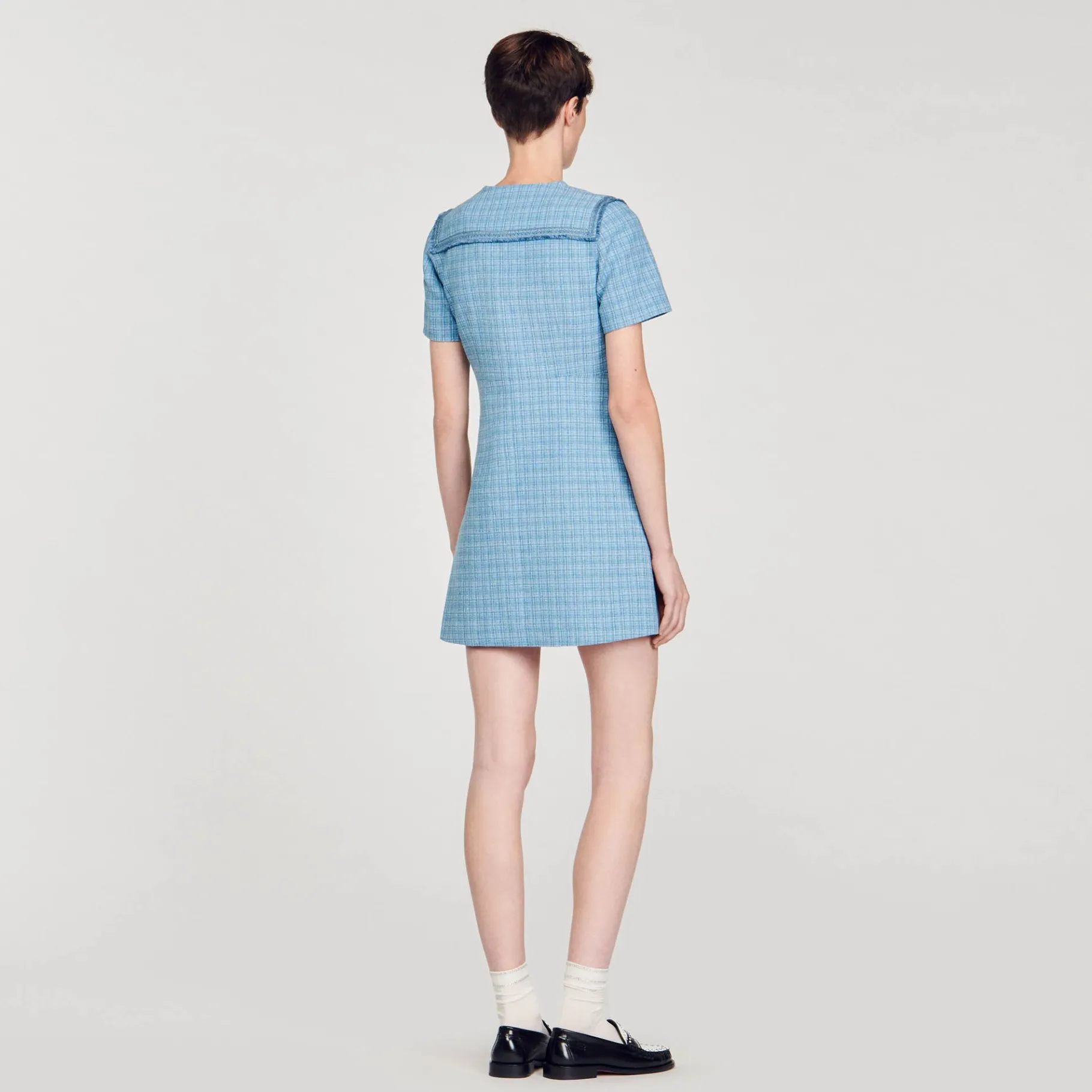 Sandro Paris Vestidos-Vestido Curto De Tweed Com Botoes