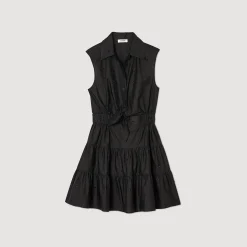 Sandro Paris Vestidos-Vestido Curto Drapeado Com Strass