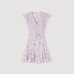 Sandro Paris Vestidos-Vestido Curto Guipura Com Margaridas