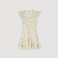 Sandro Paris Vestidos-Vestido Curto Guipura Com Margaridas