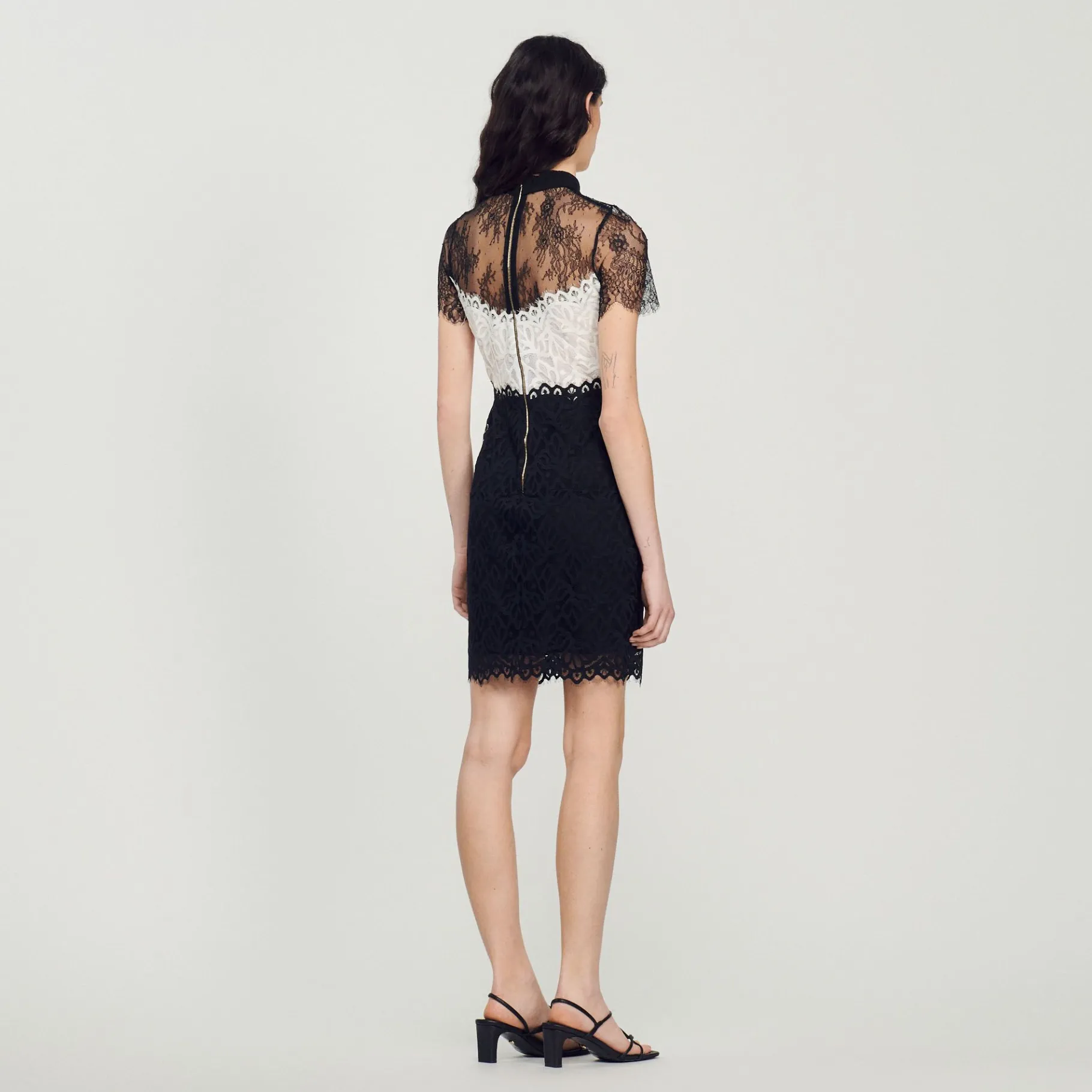 Sandro Paris Vestidos-Vestido De Renda Bicolor