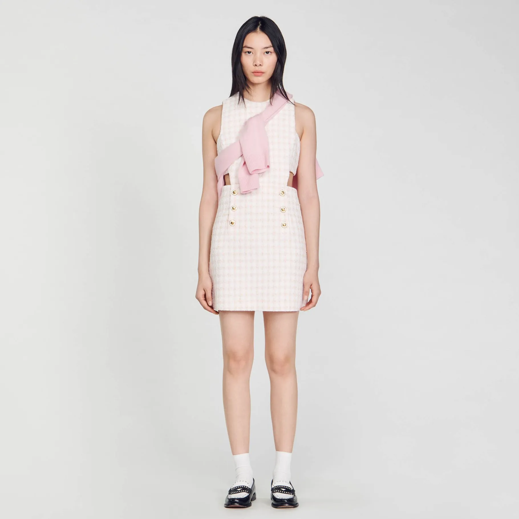 Sandro Paris Conjuntos-Vestido De Sarja Perfurado