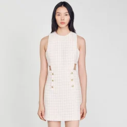 Sandro Paris Conjuntos-Vestido De Sarja Perfurado