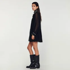 Sandro Paris Vestidos-Vestido Fluido De Musselina