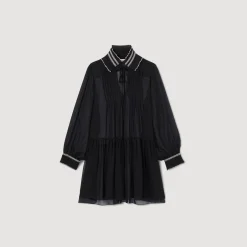 Sandro Paris Vestidos-Vestido Fluido De Musselina