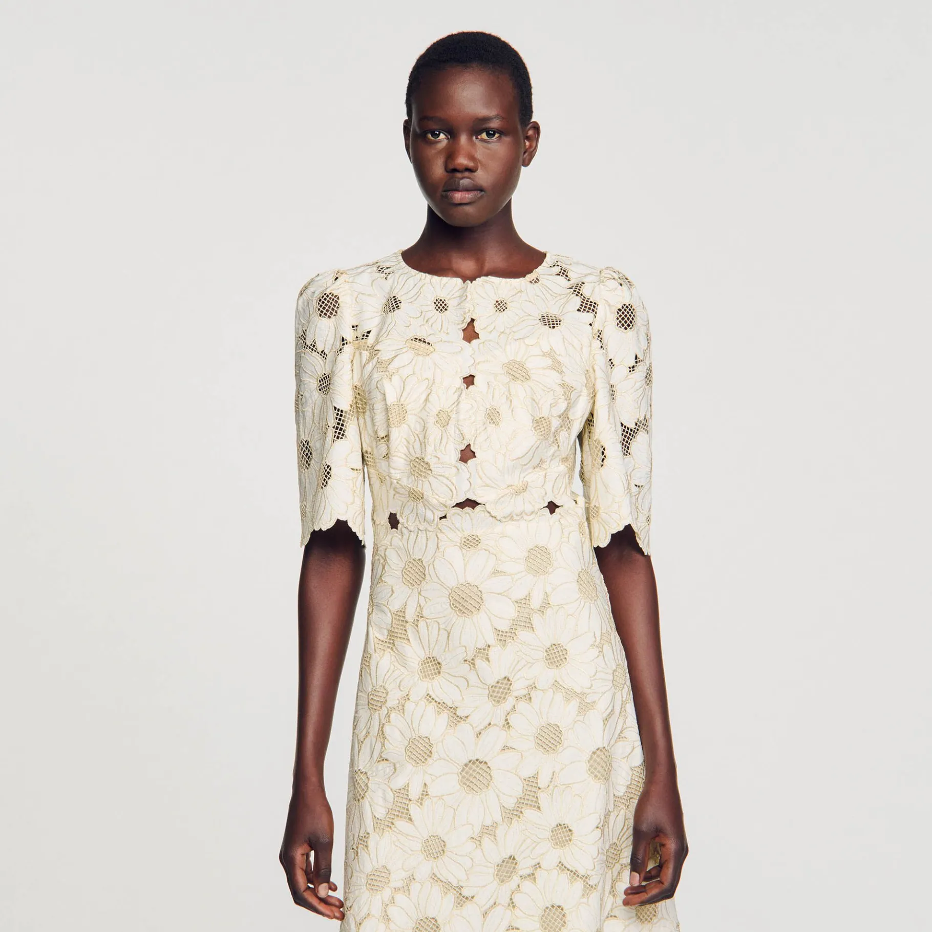 Sandro Paris Vestidos-Vestido Longo Bordado