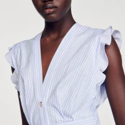 Sandro Paris Vestidos-Vestido Longo Com Babados