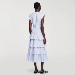 Sandro Paris Vestidos-Vestido Longo Com Babados