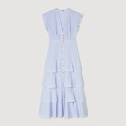 Sandro Paris Vestidos-Vestido Longo Com Babados