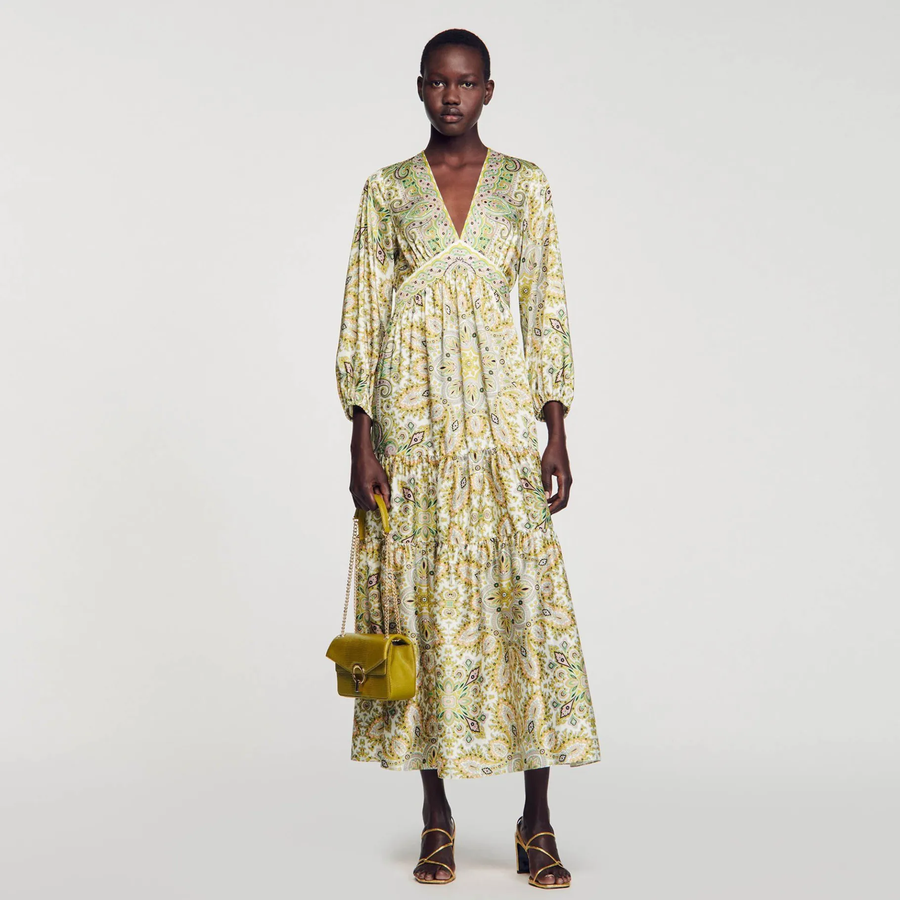 Sandro Paris Vestidos-Vestido Longo Com Estampa De Lenco