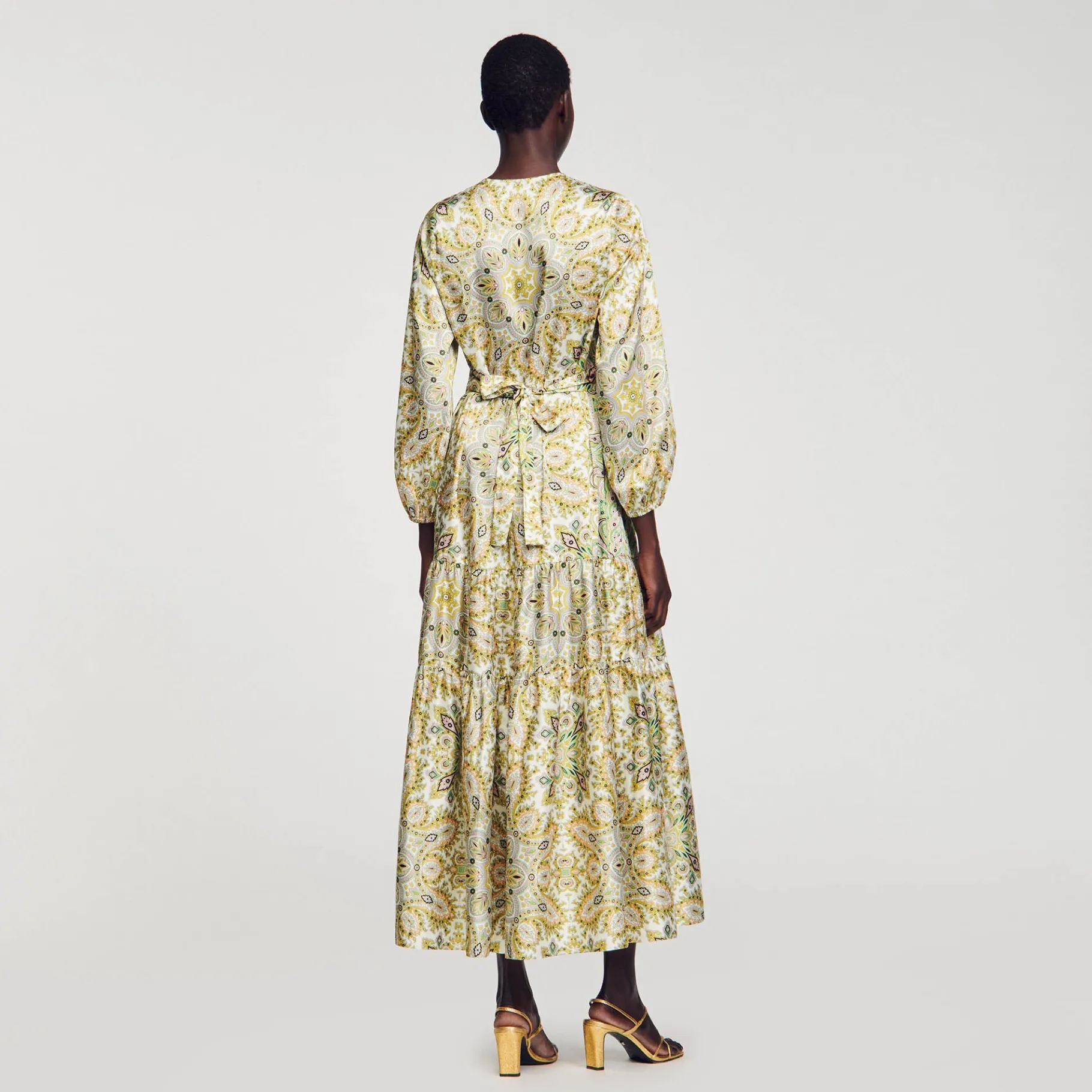 Sandro Paris Vestidos-Vestido Longo Com Estampa De Lenco